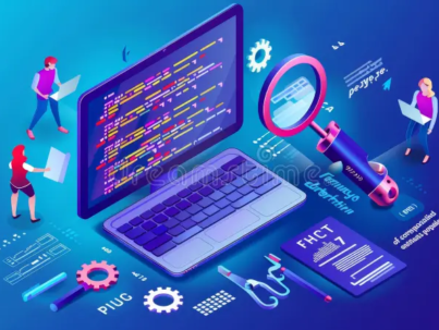banner-code-testing-concept-search-errors-bugs-software-quality-control-website-app-modern-image-showing-314503868