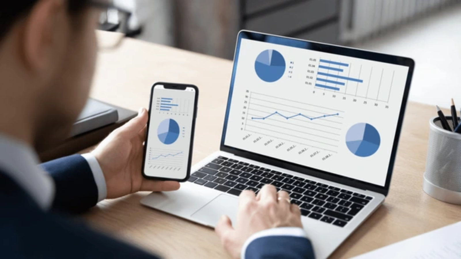 close-back-view-businessman-work-600nw-1924273613